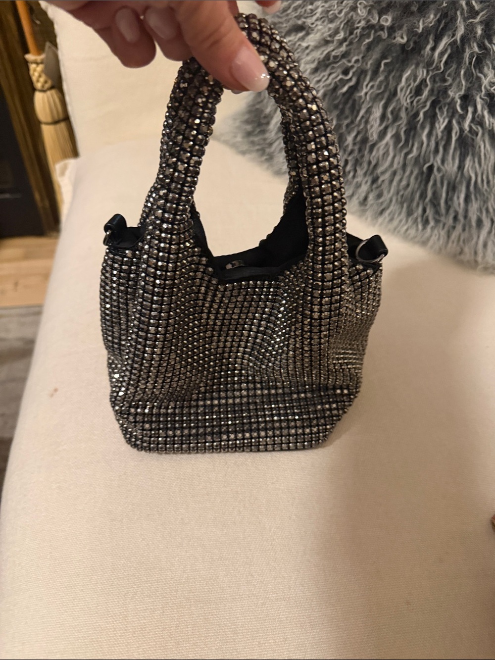 Embellished Tote Bag in Gunmetal